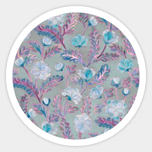 Soft Smudgy Blue and Purple Floral Pattern Sticker